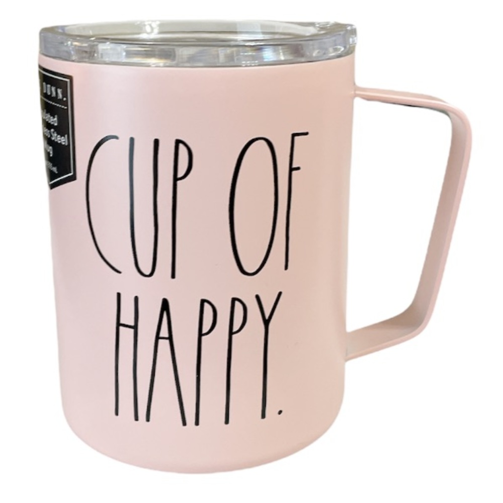 NEW Rae Dunn CUP OF HAPPY Insulated S/S Mug😊😊
